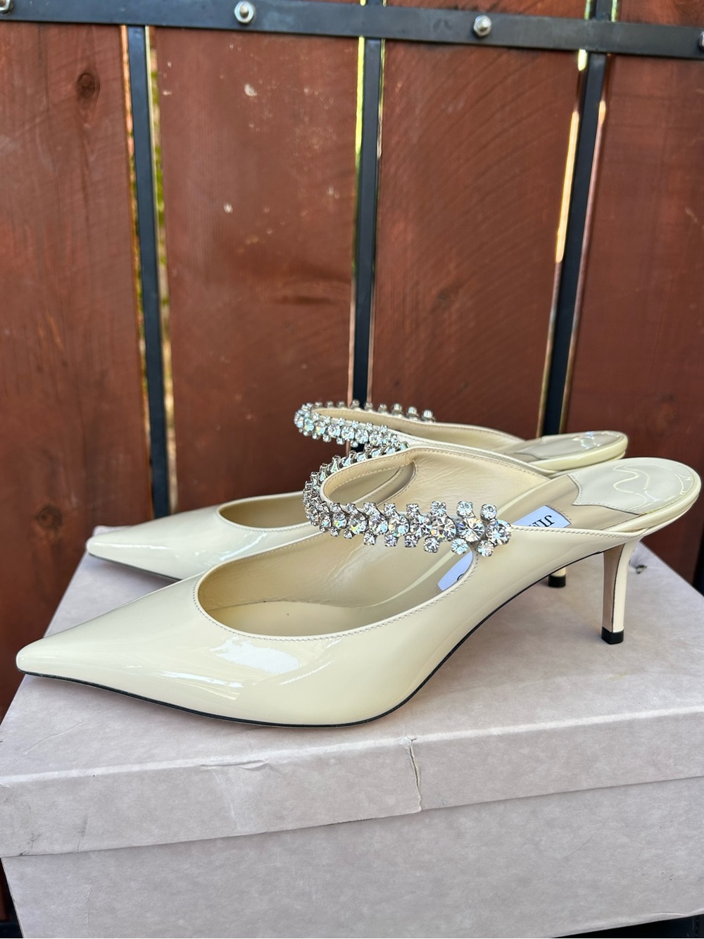 Jimmy Choo Bing 65 Off White Patent Leather 40.5EU NIB - Picture 4 of 14